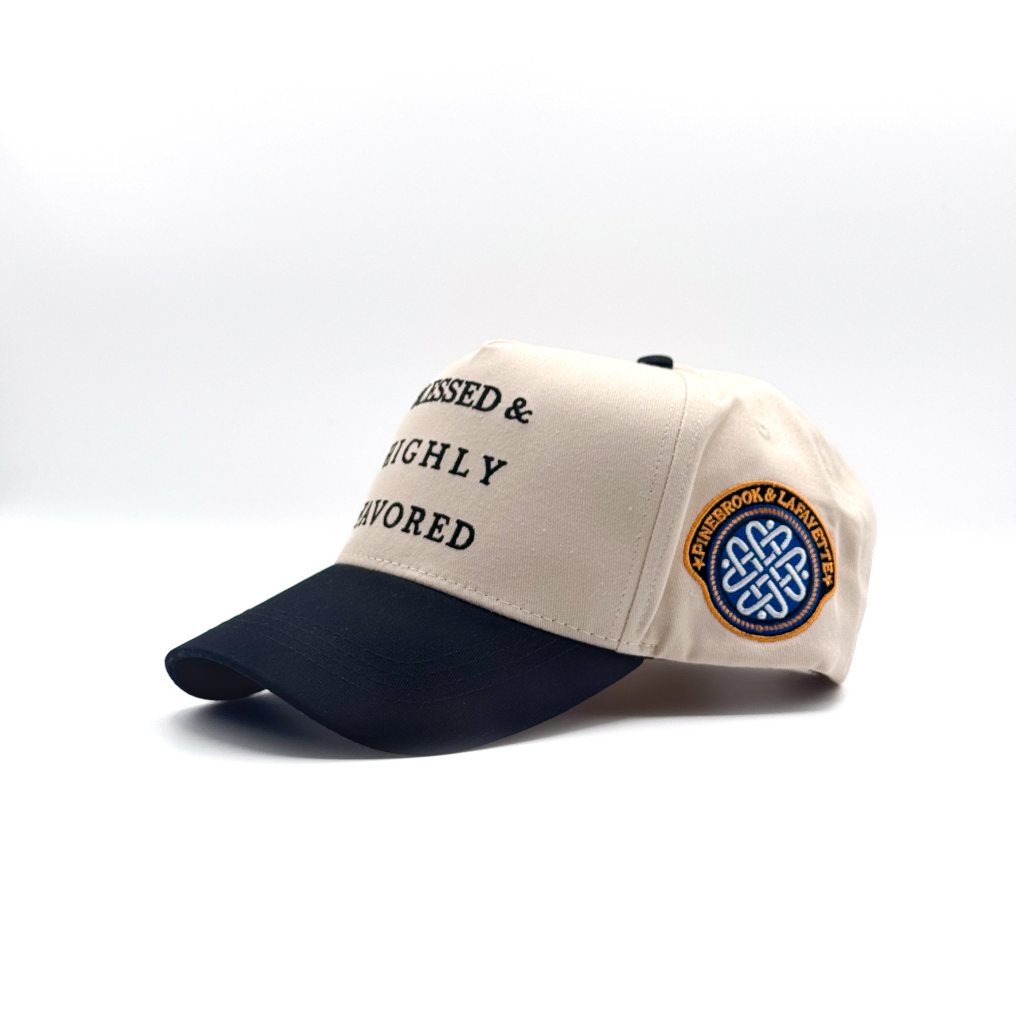 Blessed & Highly Favored Snapback - Cream and Black