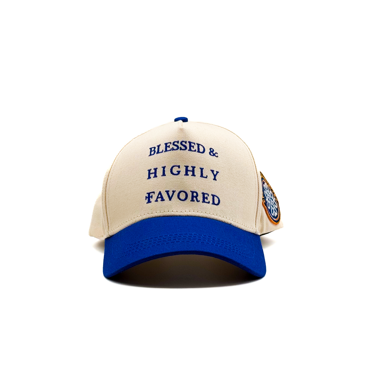 Blessed &amp; Highly Favored Snapback - Royal and Cream