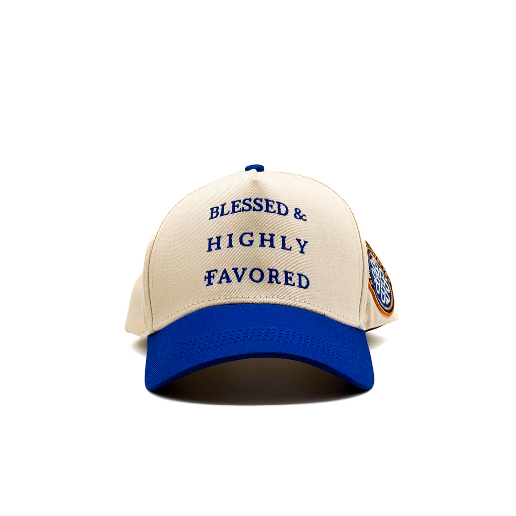 Blessed & Highly Favored Snapback - Royal and Cream