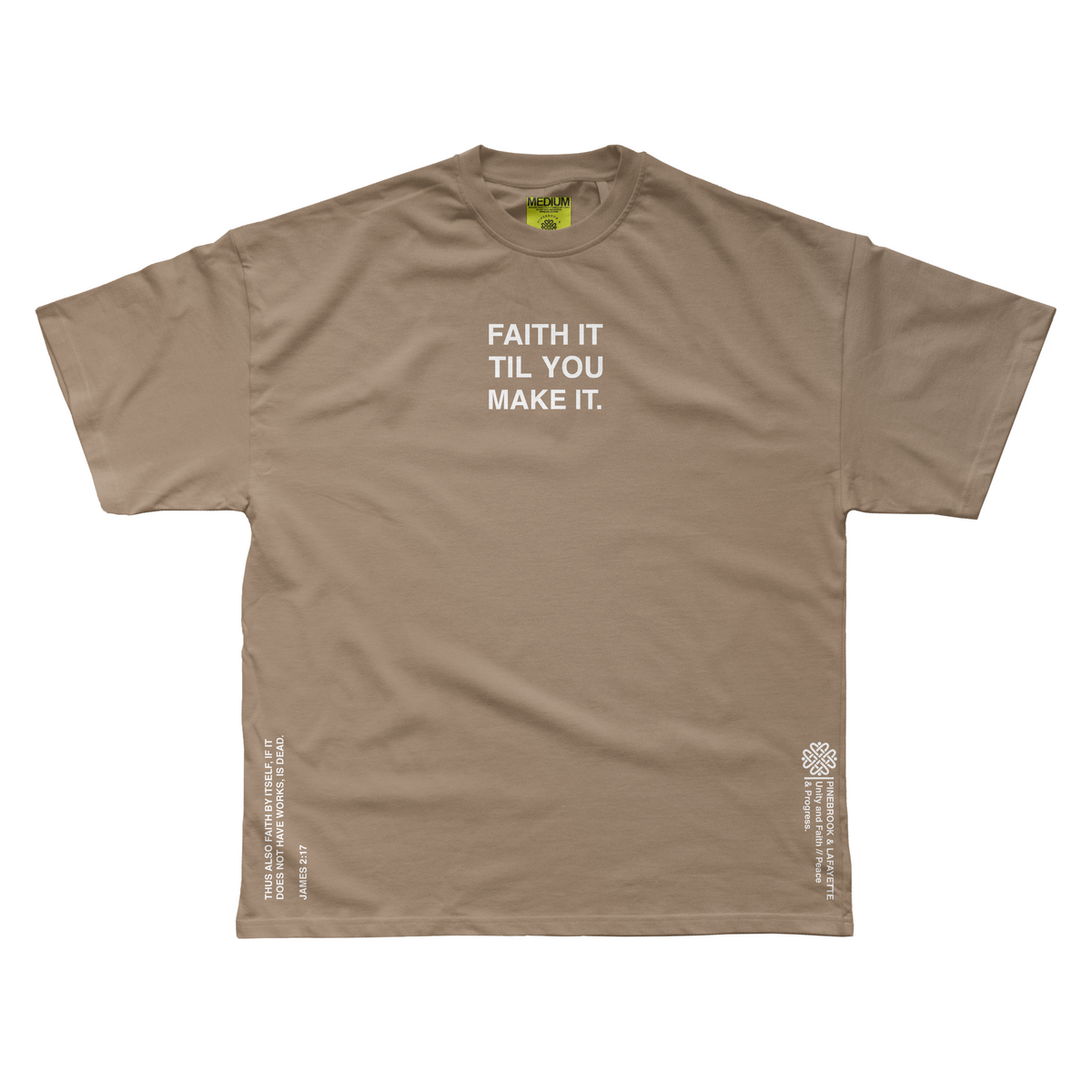 FAITH IT TIL YOU MAKE IT (VINTAGE TEE - BROWN)