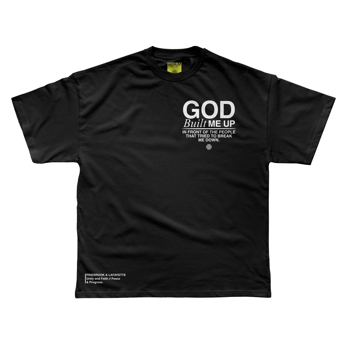 GOD BUILT ME UP (VINTAGE TEE - BLACK)
