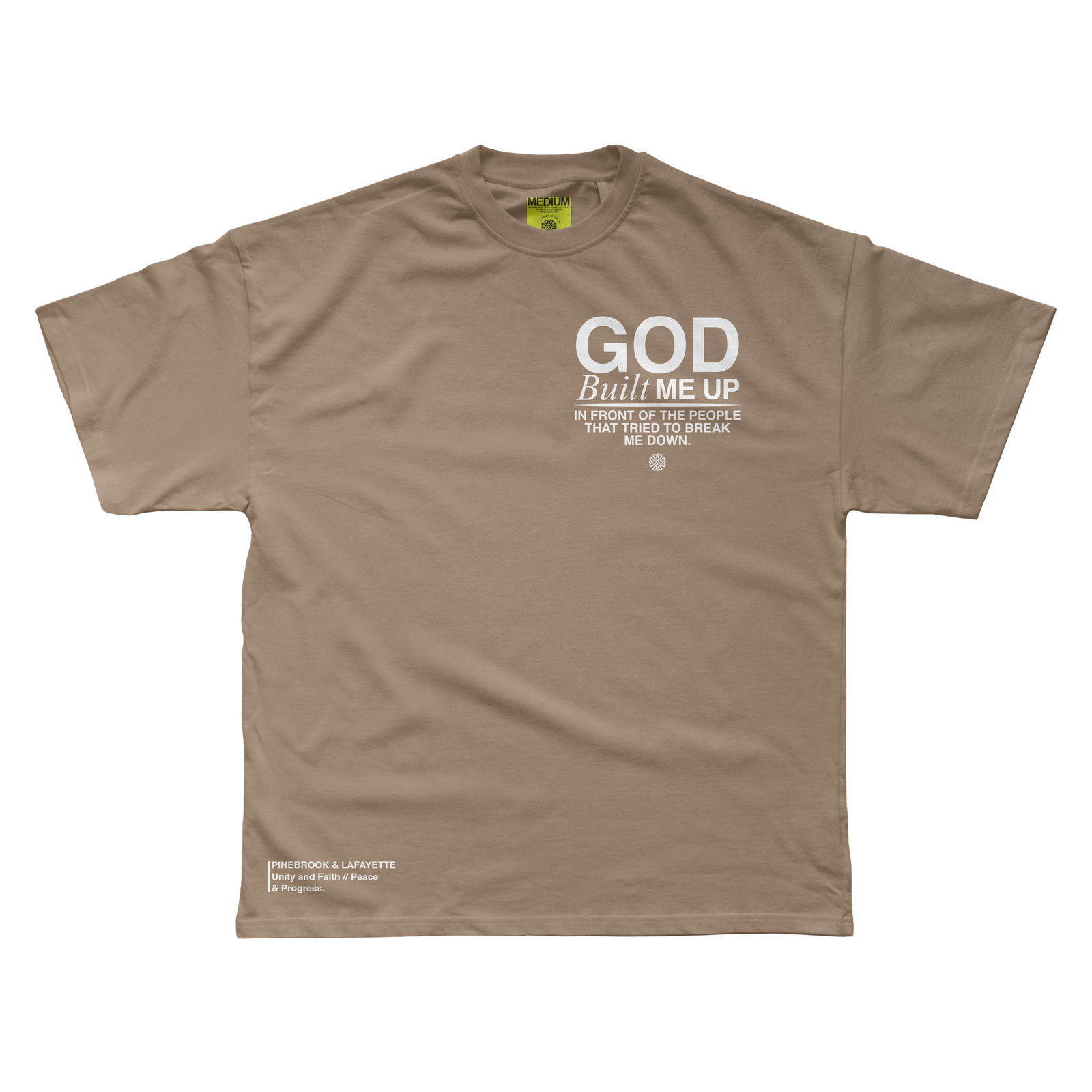 GOD BUILT ME UP (VINTAGE TEE - BROWN)