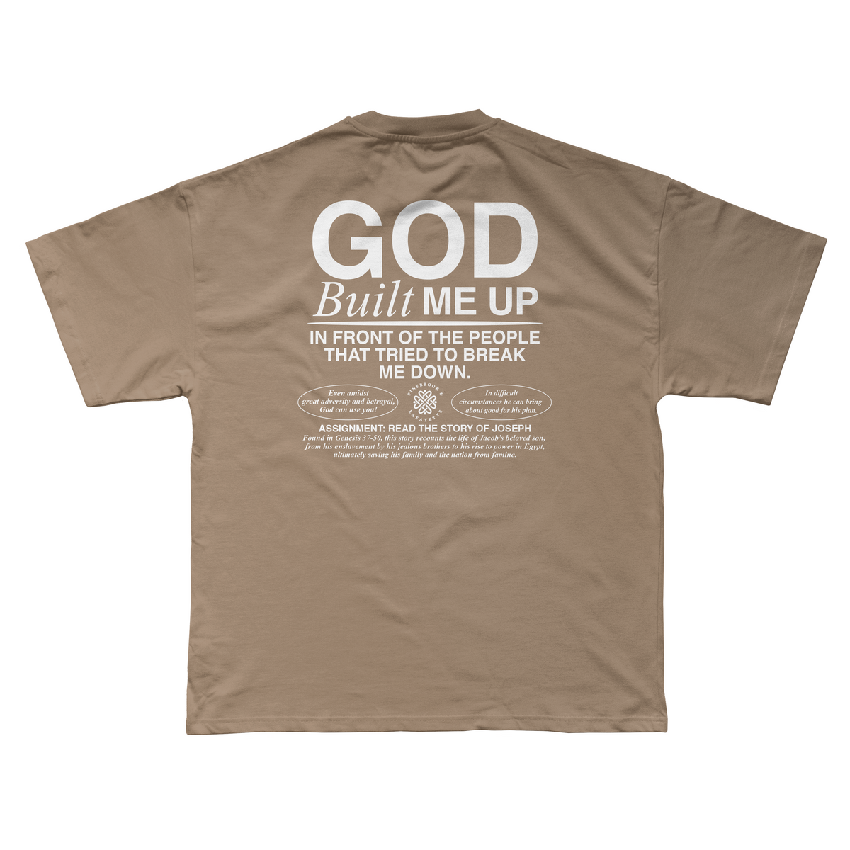 GOD BUILT ME UP (VINTAGE TEE - BROWN)