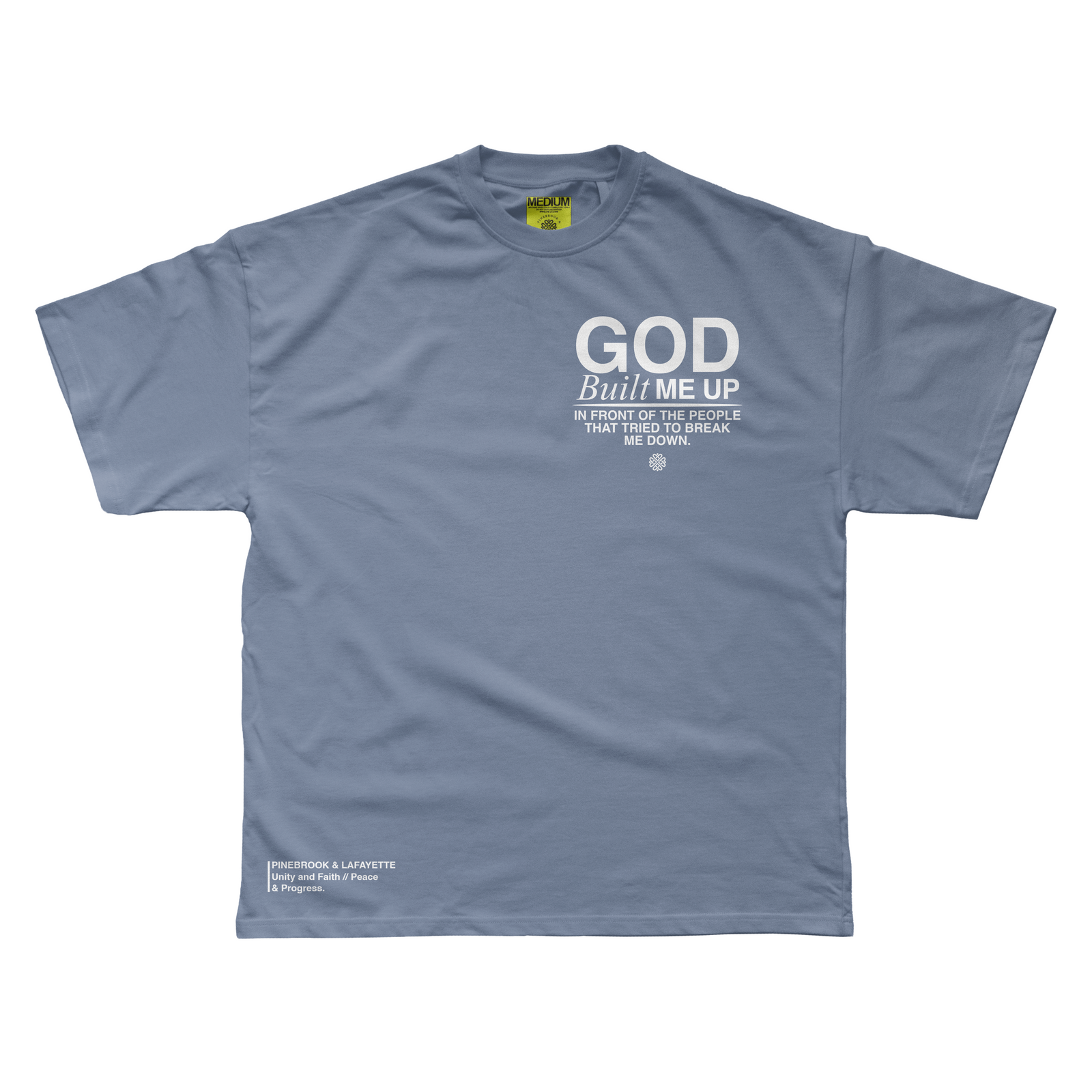 GOD BUILT ME UP (VINTAGE TEE - NAVY)