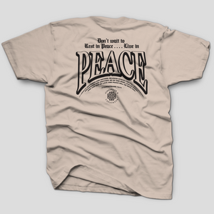 LIVE IN PEACE TEE (SAND)