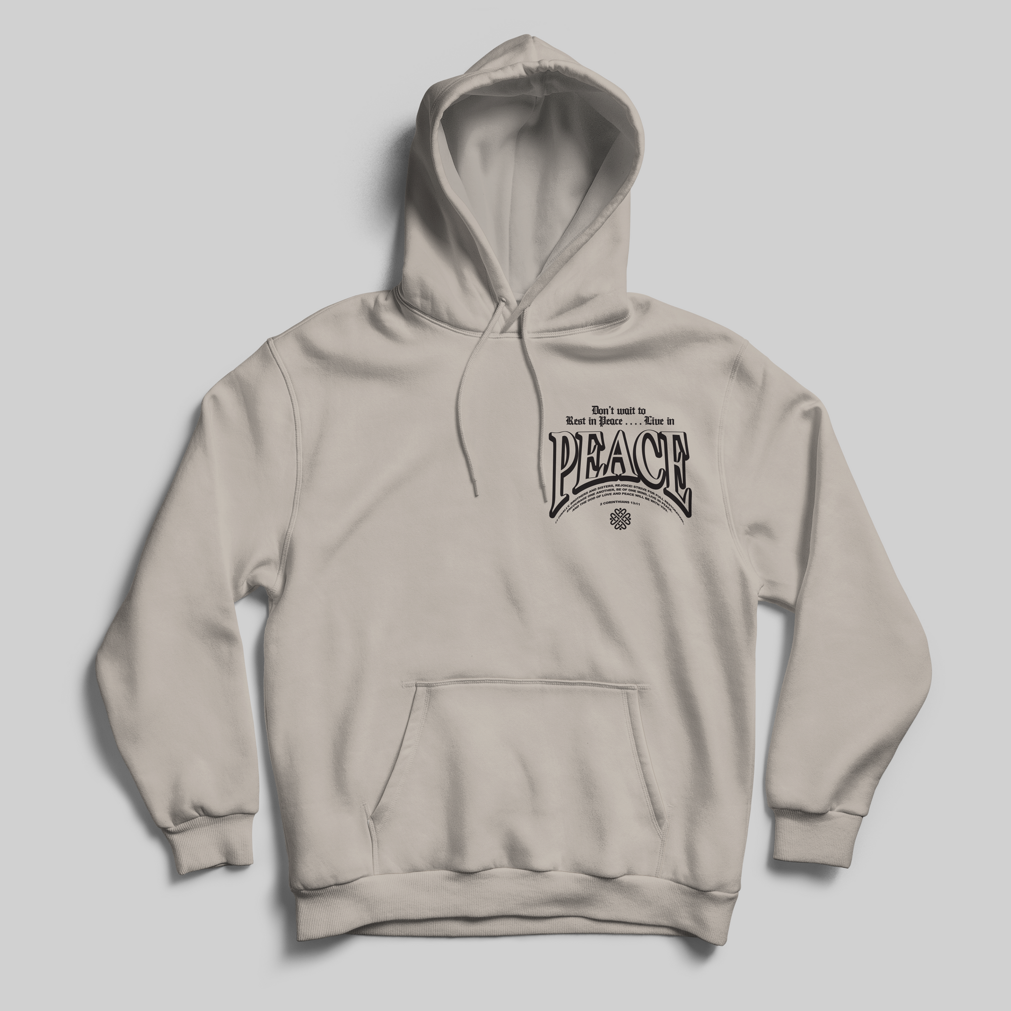 LIVE IN PEACE HOODIE (CEMENT)