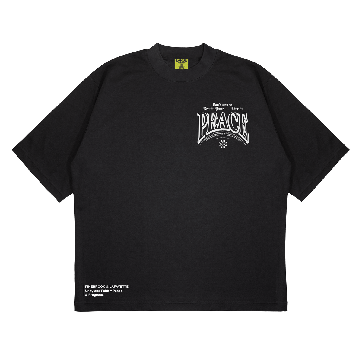 VEAL LOGO MOCK TEE ブラック Lラフロッグ VERTICAL LOGO MOCK
