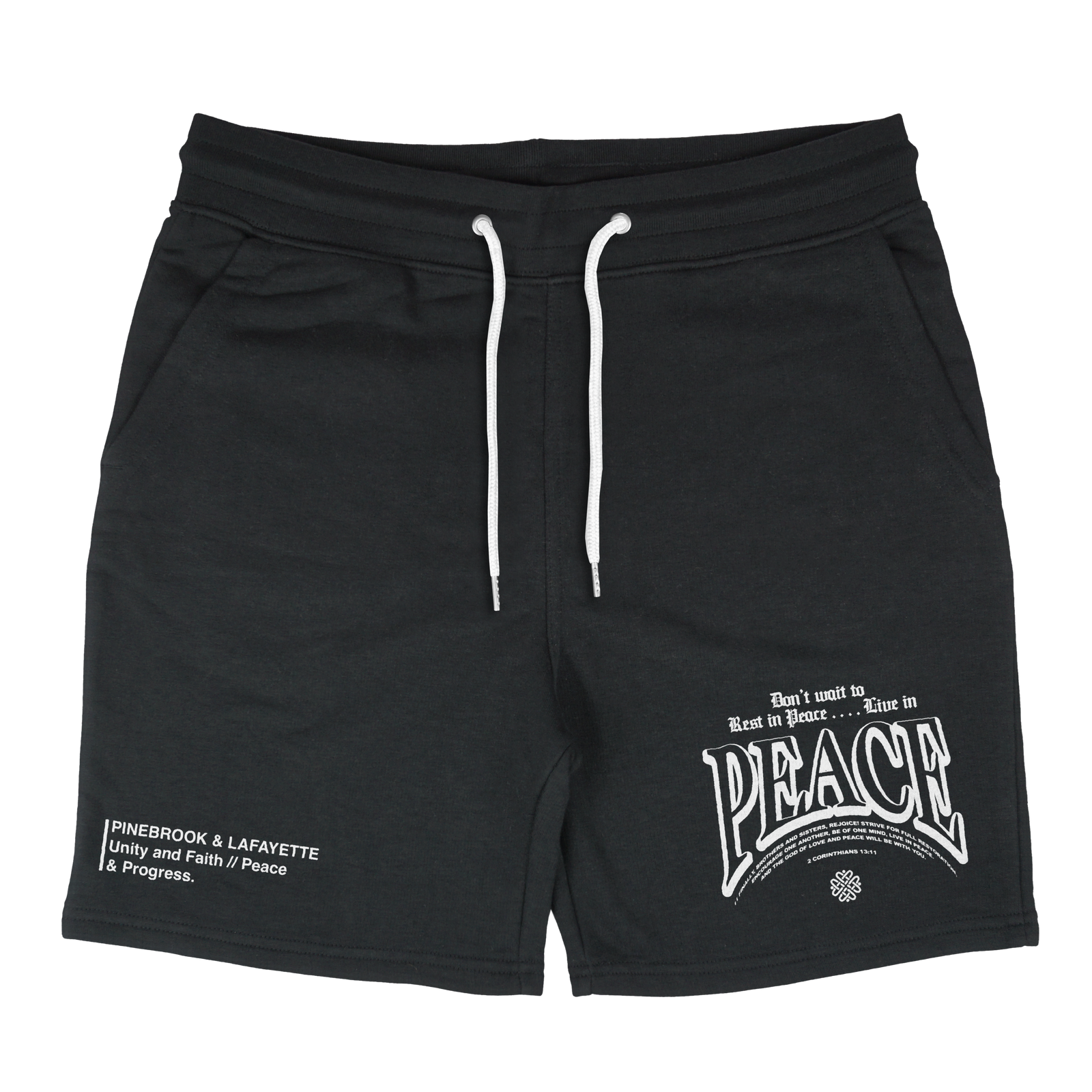 LIVE IN PEACE SHORTS (BLACK)