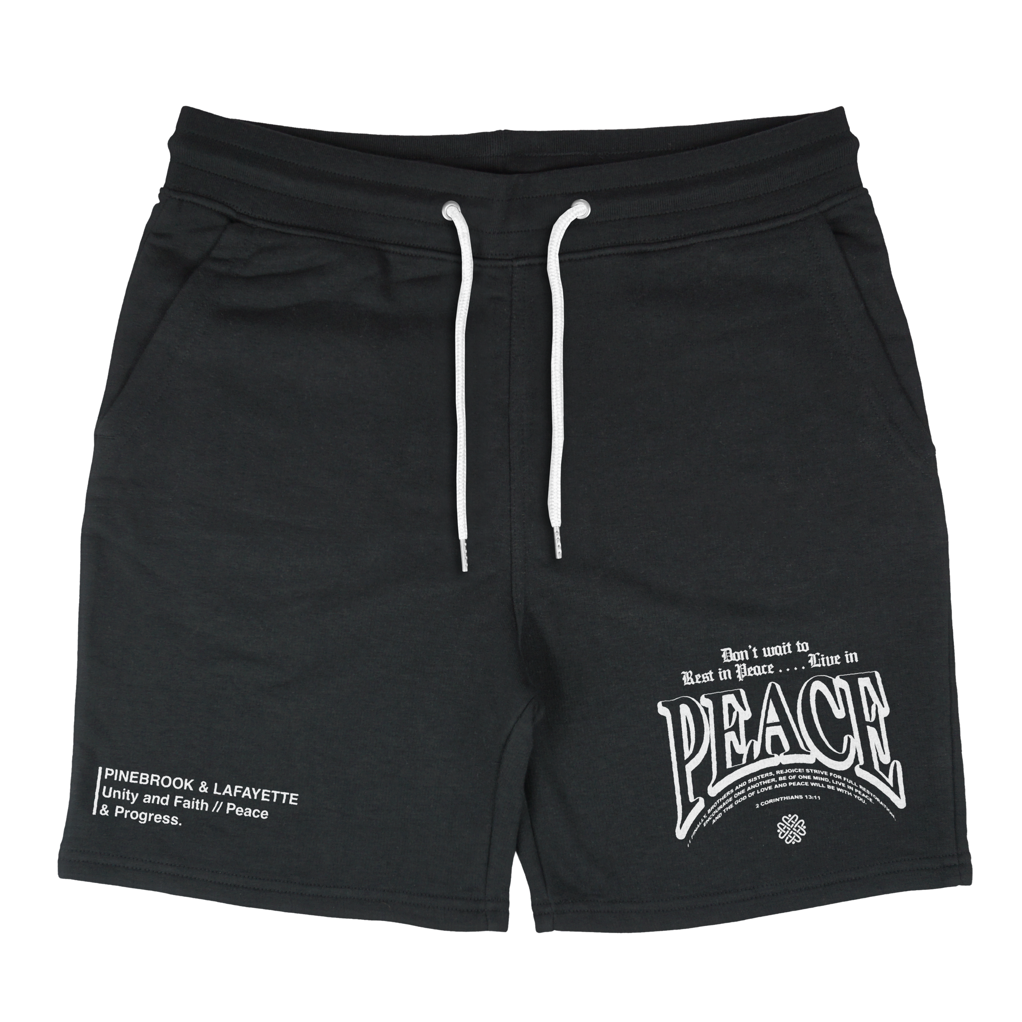 LIVE IN PEACE SHORTS (BLACK)