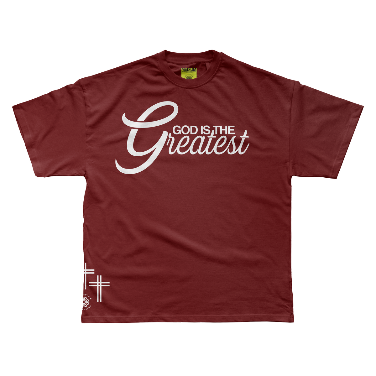 GOD IS THE GREATEST TEE (BURGUNDY)